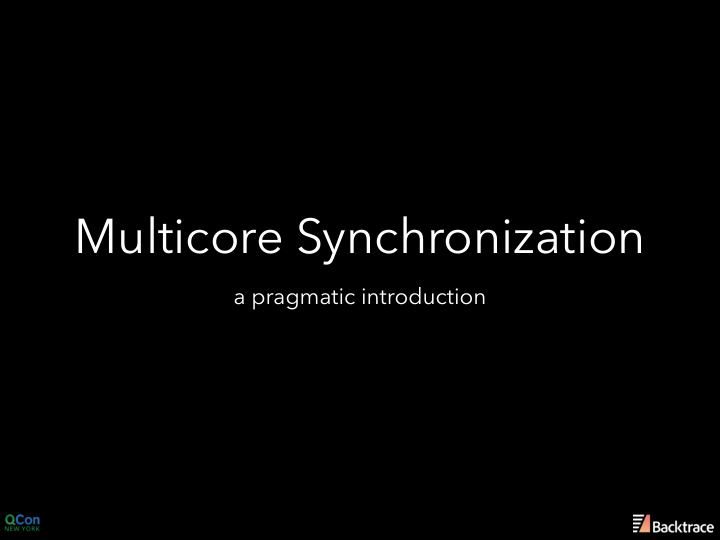multicore synchronization