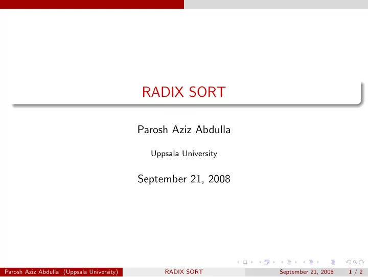 radix sort