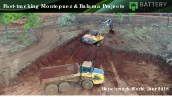 F  ast- tr  ac king Monte pue z &amp; Balama Pr  oje c ts  Be nc hma rk World T  our 2018  1