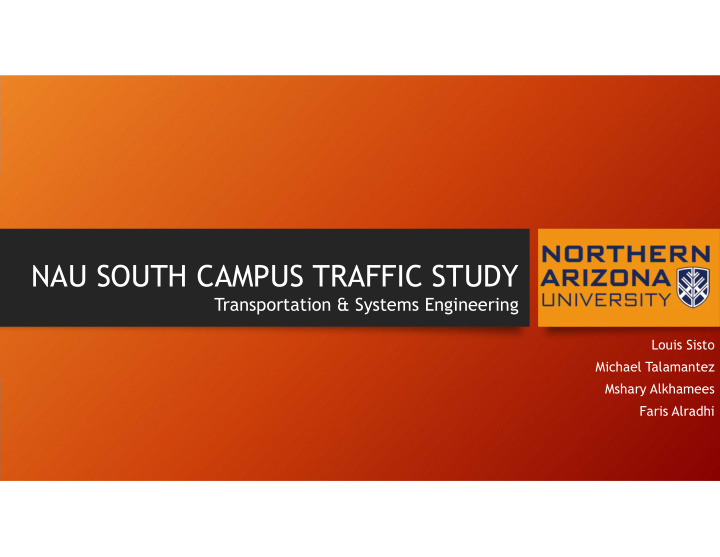 nau south campus traffic study