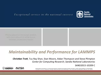 Maintainability  and  Performance  for  LAMMPS    Chris8an  Tro: ,