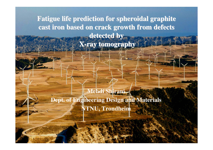 fatigue life life prediction prediction for spheroidal