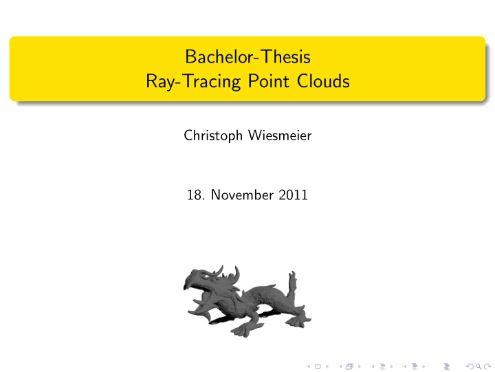 bachelor thesis ray tracing point clouds