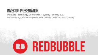 INV  NVESTOR  OR PRESENT  NTATION  ON  Mo  Morgans Te  Technology  gy Confe  fere  rence  Sy