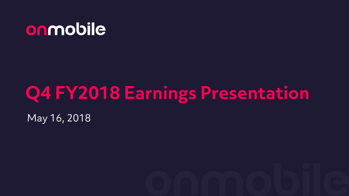 q4 fy2018 earnings presentation