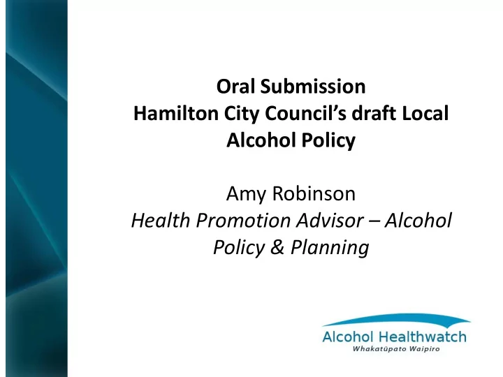 oral submission hamilton city council s draft local