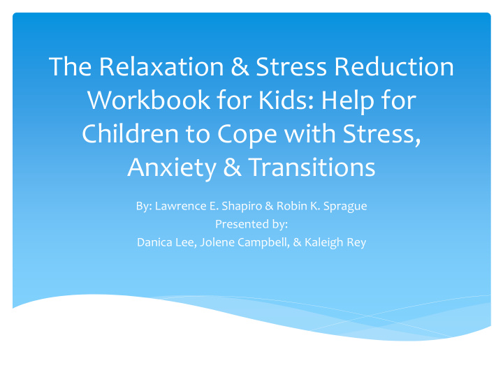 workbook for kids help for children to cope with stress