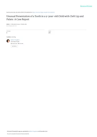 Unusual Presentation of a Tooth in a 9-year-old Child with Cleft Lip and  Palate: A Case Report