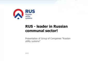 communal sector!  Presentation of Group of Companies &quot;Russian  utility systems&quot;  2016  0