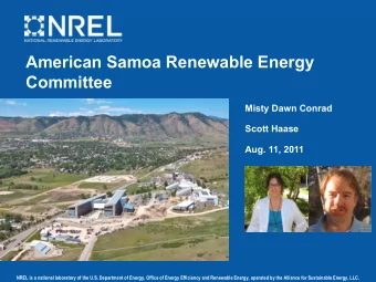 American Samoa Renewable Energy  Committee  Misty Dawn Conrad  Scott Haase  Aug. 11, 2011  NREL is