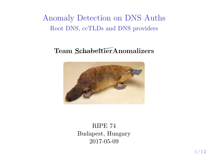 anomaly detection on dns auths