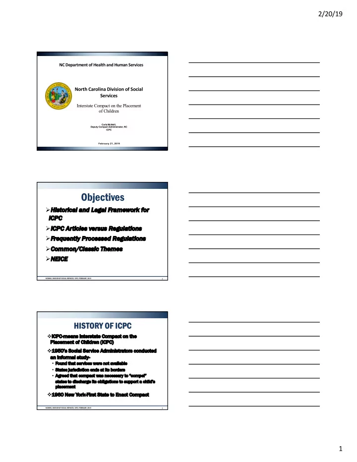 objectives