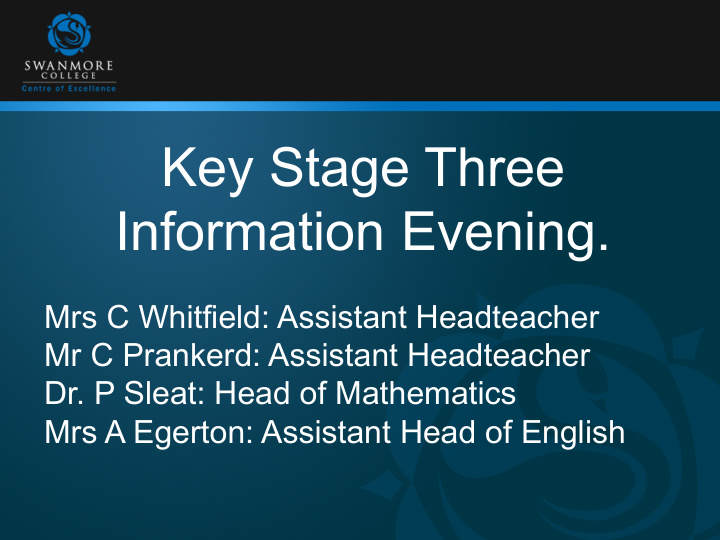 key stage three information evening