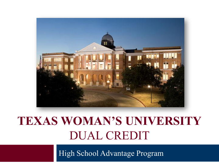 texas woman s university dual credit