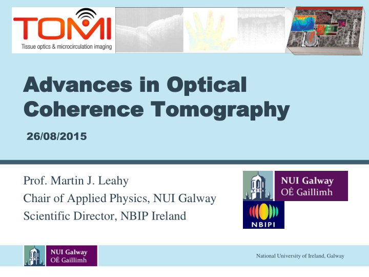 advance advances in optical s in optical cohere coherence