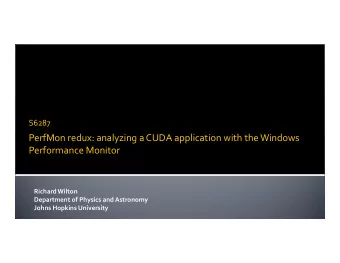 PerfMon redux: analyzing a CUDA application with the Windows  PerfMon redux: analyzing a CUDA