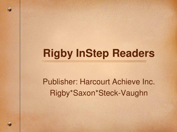 rigby instep readers