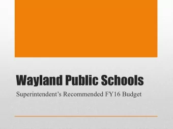 Wayland Public Schools Superintendents Recommended FY16 Budget  District-wide Goals H  Health