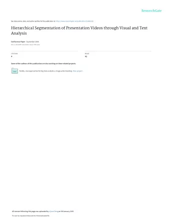 Hierarchical Segmentation of Presentation Videos through Visual and Text  Analysis Conference Paper