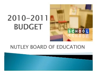 NUTLEY BOARD OF EDUCATION  State Aid Reduced by 34% = $2.7 Million  Aid cut by 5% of 2009/10