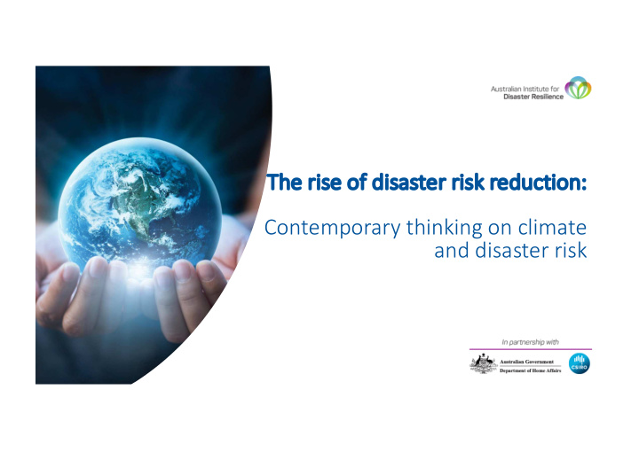 contemporary thinking on climate and disaster risk