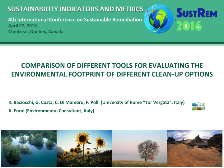 sustainability indicators and metrics