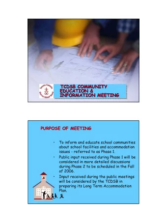 TCDSB COMMUNITY  TCDSB COMMUNITY  TCDSB COMMUNITY  EDUCATION &amp;  EDUCATION &amp;  EDUCATION