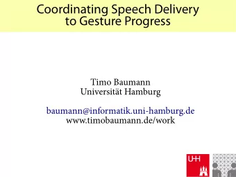 C  o  o  r  d  i  n  a  t  i  n  g  S  p  e  e  c  h  D  e  l  i  v  e  r  y  t  o  G  e  s  t  u