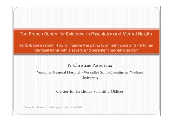 Pr Christine Passerieux  Versailles General Hospital Versailles Saint-Quentin-en-Yvelines