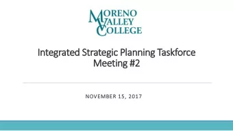 Meeting #2  NOVEMBER 15, 2017  Overv  rview    Tim  imelin  ine    Data In  Da  Informed Str