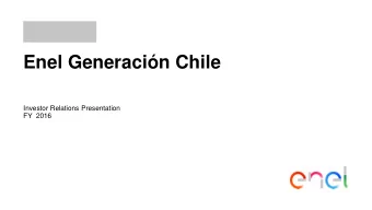 Enel Generacin Chile  Investor Relations Presentation  FY  2016  Organization structure  Enel
