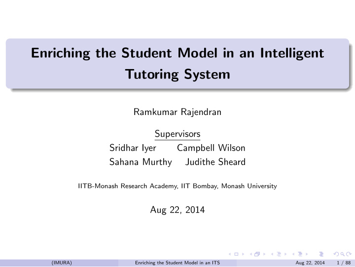 enriching the student model in an intelligent tutoring