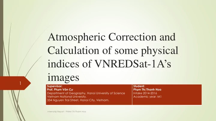 atmospheric correction and
