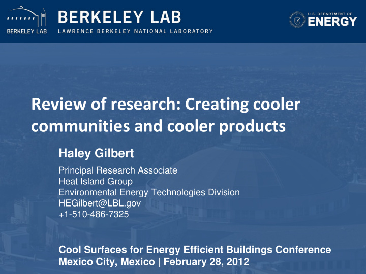 review of research creating cooler communities and cooler