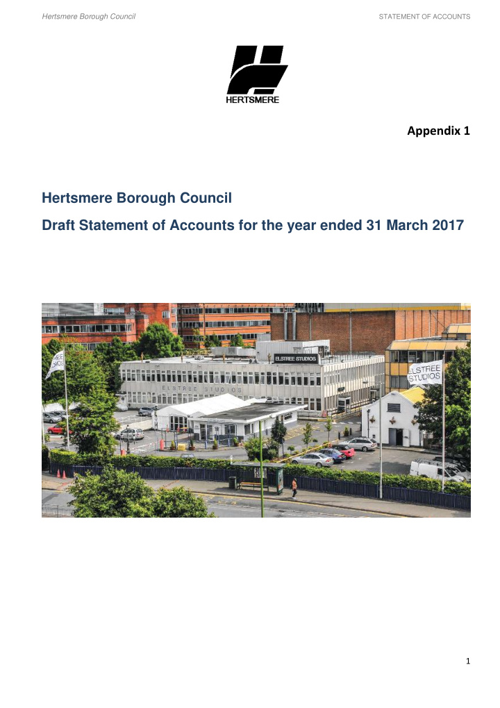 1 hertsmere borough council statement of accounts