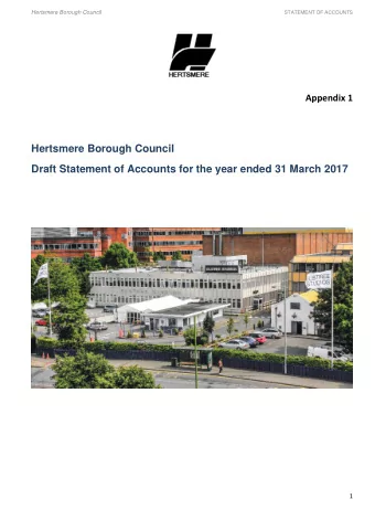 1 Hertsmere Borough Council STATEMENT OF ACCOUNTS  Contents:  Statement of Responsibilities  3