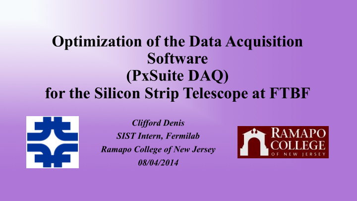 optimization of the data acquisition software pxsuite daq