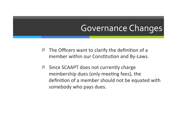 governance changes