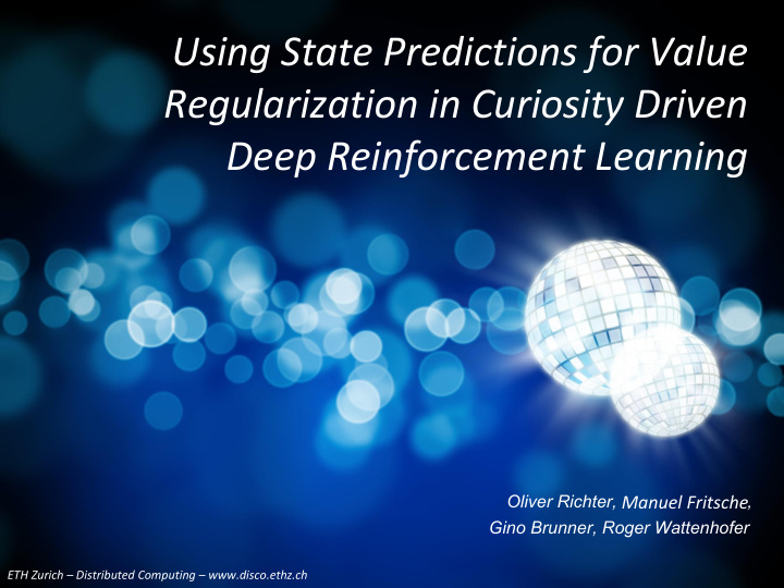 using state predictions for value regularization in