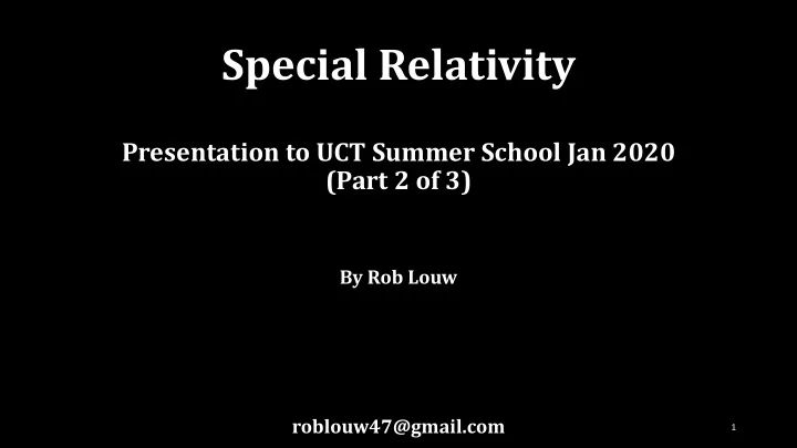 special relativity