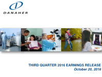 third quarter 2016 earnings release october 20 2016