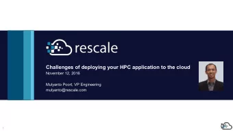 Challenges of deploying your HPC application to the cloud  November 12, 2016  Mulyanto Poort, VP