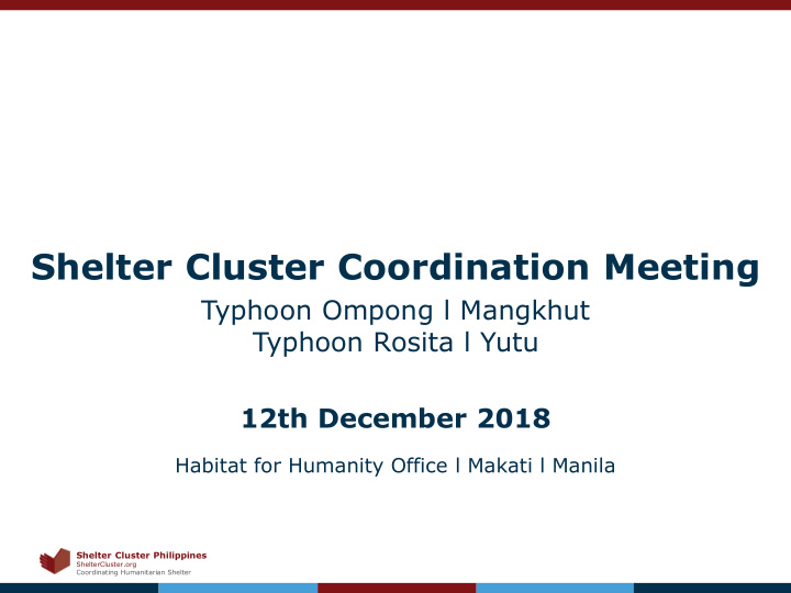 shelter cluster coordination meeting