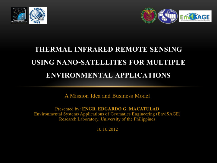 using nano satellites for multiple