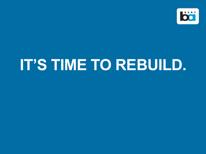 it s time to rebuild