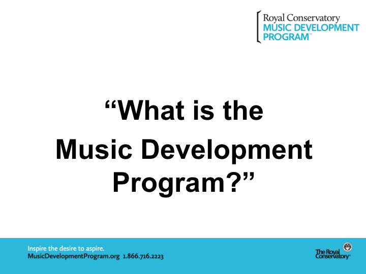 program music development program a holistic approach