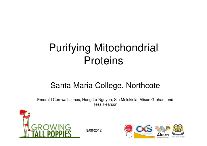 purifying mitochondrial proteins