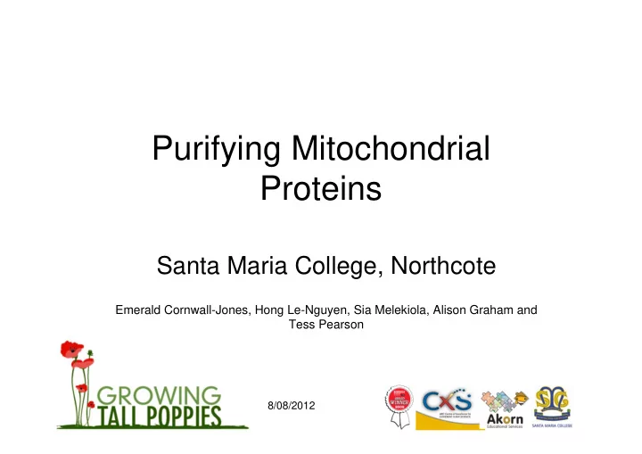 purifying mitochondrial proteins