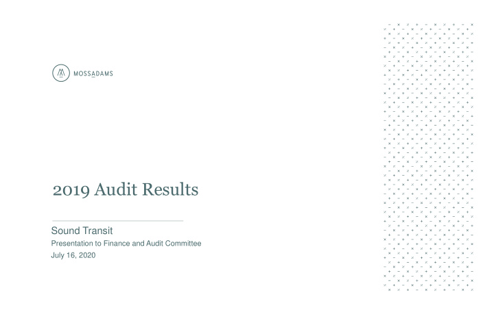 2019 audit results