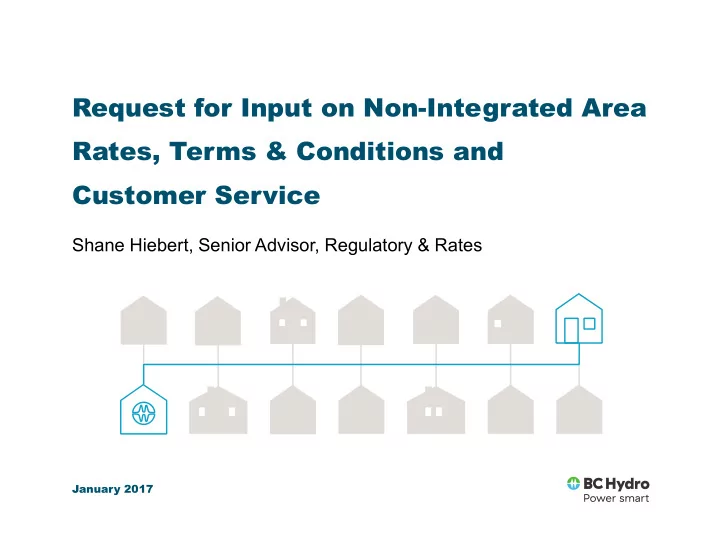 request for input on non integrated area rates terms
